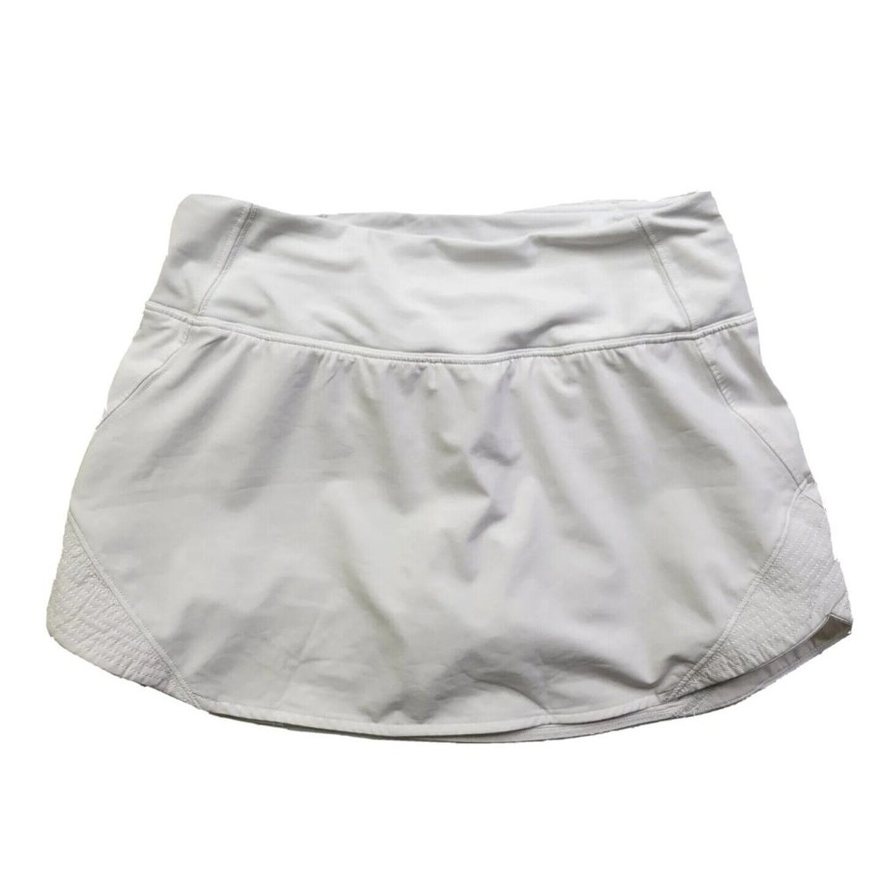 Lululemon Luxtreme Women 4 White Athletic Mini Tennis Skirt Liner Golf Pockets